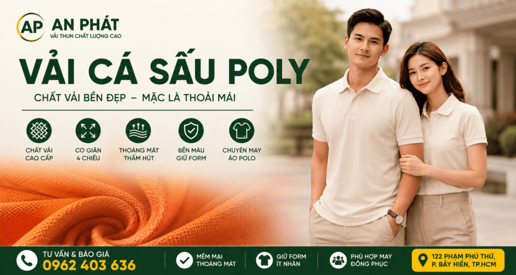 Xưởng dệt vải cá sấu Poly 4 chiều tại TP.HCM