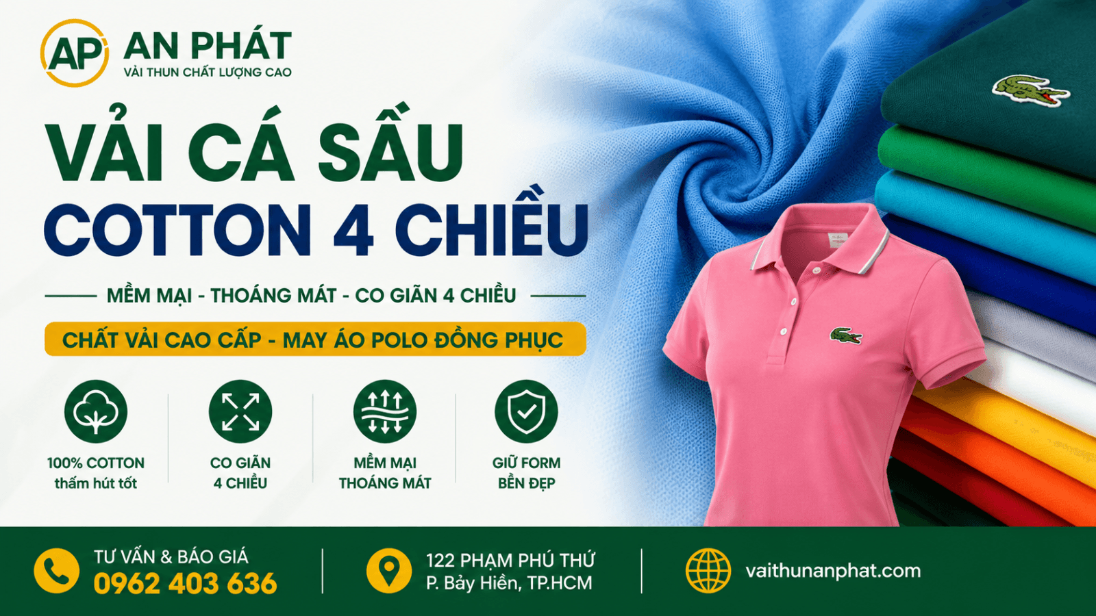 VẢI CÁ SẤU COTTON 4 CHIỀU